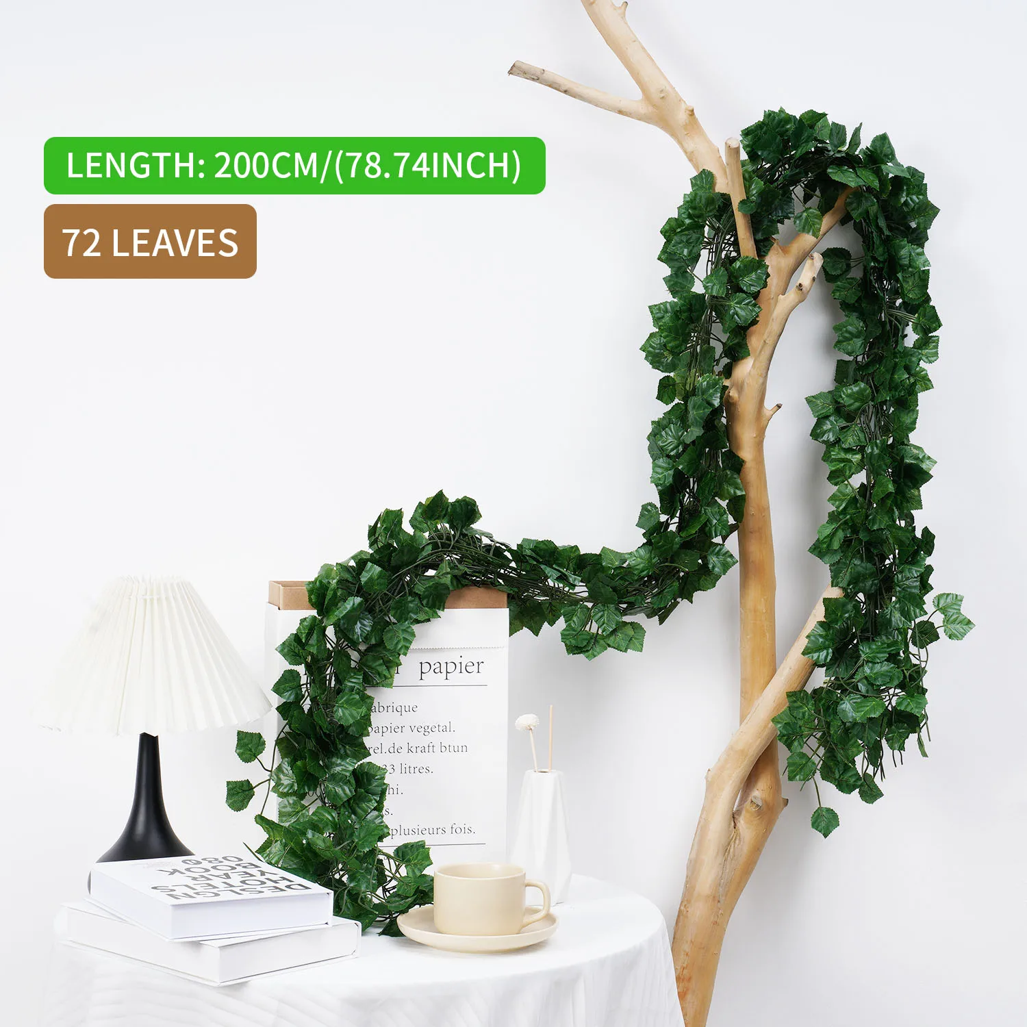 Realistic Artificial Silk Ivy Leaf Garland with 72 Leaves 9 Realistic Artificial Silk Ivy Leaf Garland with 72 Leaves - Image 9