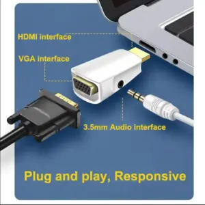 HDMI to VGA Adapter with Audio Support 9 S35a5b781182745879d1b086151025114D