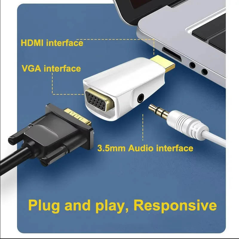 HDMI to VGA Adapter with Audio Support 2 HDMI to VGA Adapter with Audio Support - Image 2
