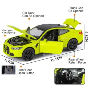 1:32 Scale M4 Diecast Toy Car with Lights 15 S35e01043ce6e47dcba71544c4878cfa7l