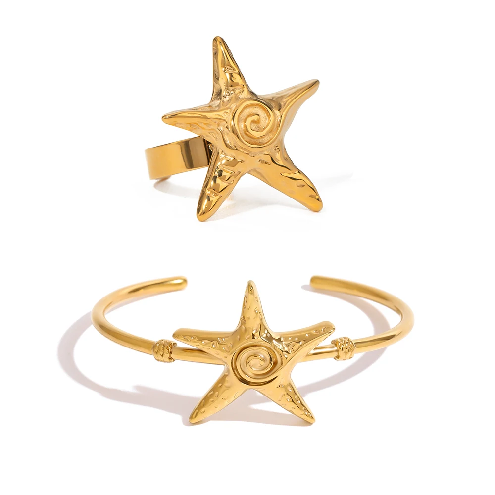 Stainless Steel Starfish Bracelet Set 8 Stainless Steel Starfish Bracelet Set - Image 8