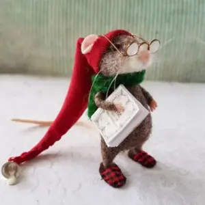Festive Handmade Needle-Felted Mouse Ornament 18 S35f36423a01b43338b6b45dd710ef9261