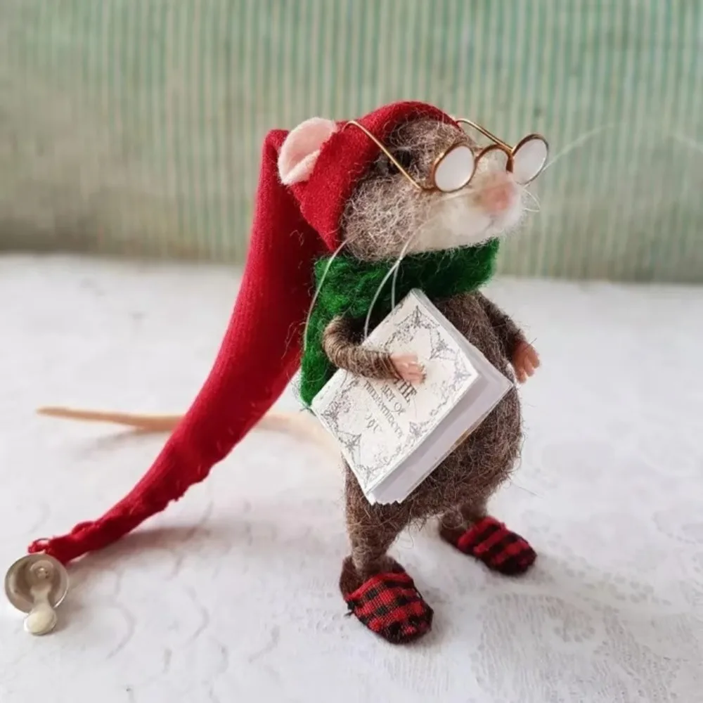 Festive Handmade Needle-Felted Mouse Ornament 9 Festive Handmade Needle-Felted Mouse Ornament - Image 9