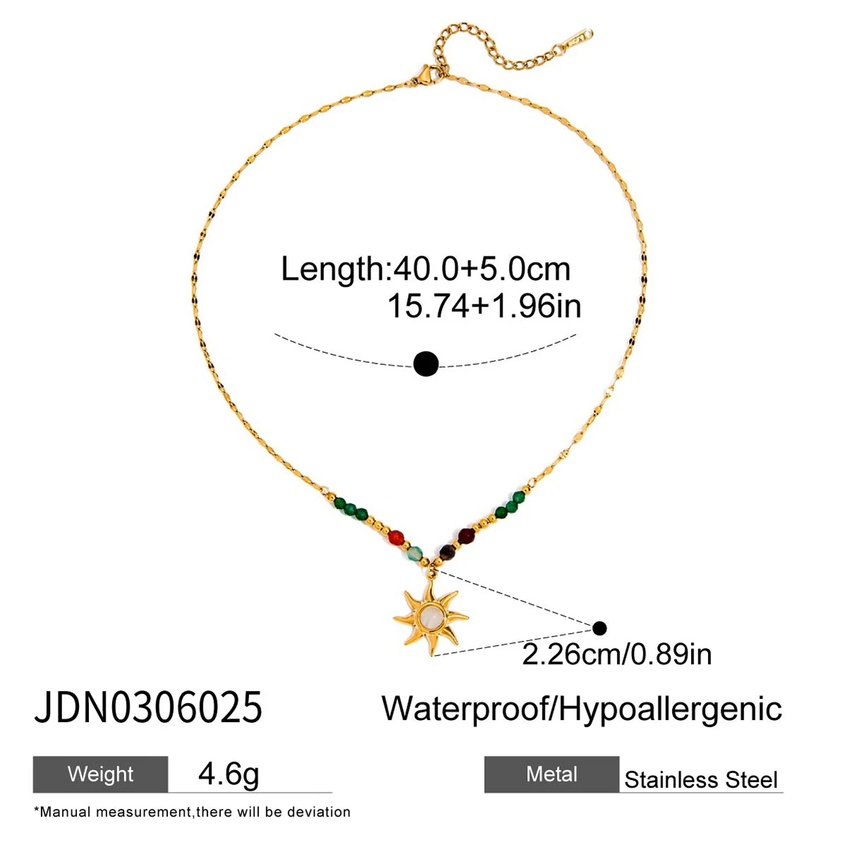 Stainless Steel Sun Pendant Necklace for Women 7 Stainless Steel Sun Pendant Necklace for Women - Image 7