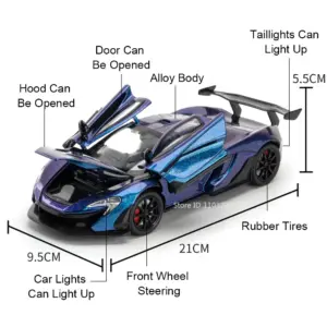 1:24 Scale P1 Sports Car Model with Lights 11 S364a8254b1a64a2589b1cc8403e61a01t