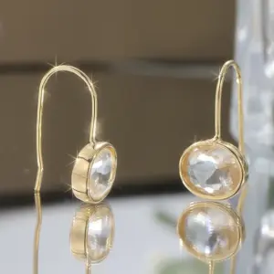 Gold Drop Earrings with Cubic Zirconia 7 S365b89b27a6f4397abafea706c63a727z