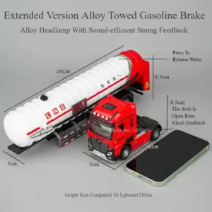 1/24 Scale Oil Tank Truck Model with Lights 10 S366147a90f9447d4a421e0cdeeee3a939