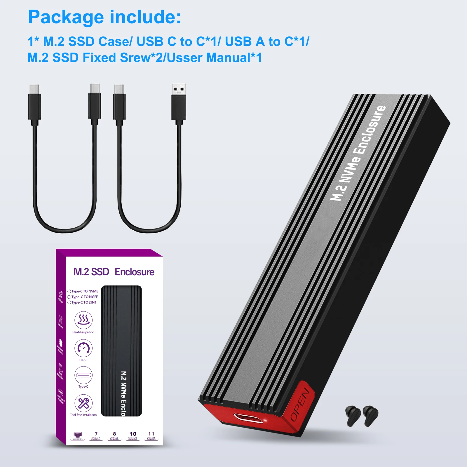 M.2 NVMe SSD Enclosure Aluminum 10Gbps 6 M.2 NVMe SSD Enclosure Aluminum 10Gbps - Image 6