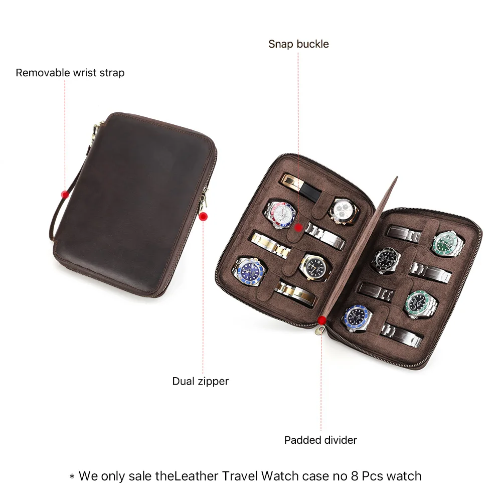 Leather Watch Organizer for Men CF1198-coffee 4 Leather Watch Organizer for Men CF1198-coffee - Image 4