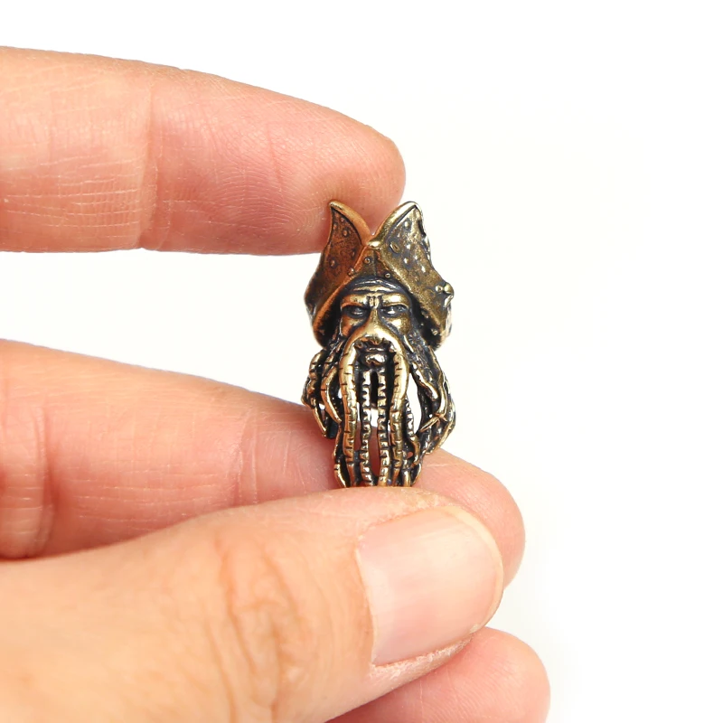 Brass Pirate Octopus Face Knife Bead 2 Brass Pirate Octopus Face Knife Bead - Image 2