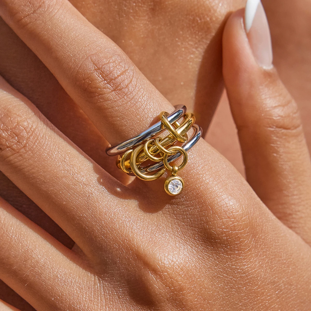 Elegant Stainless Steel Women's Fashion Ring 3 Elegant Stainless Steel Women's Fashion Ring - Image 3