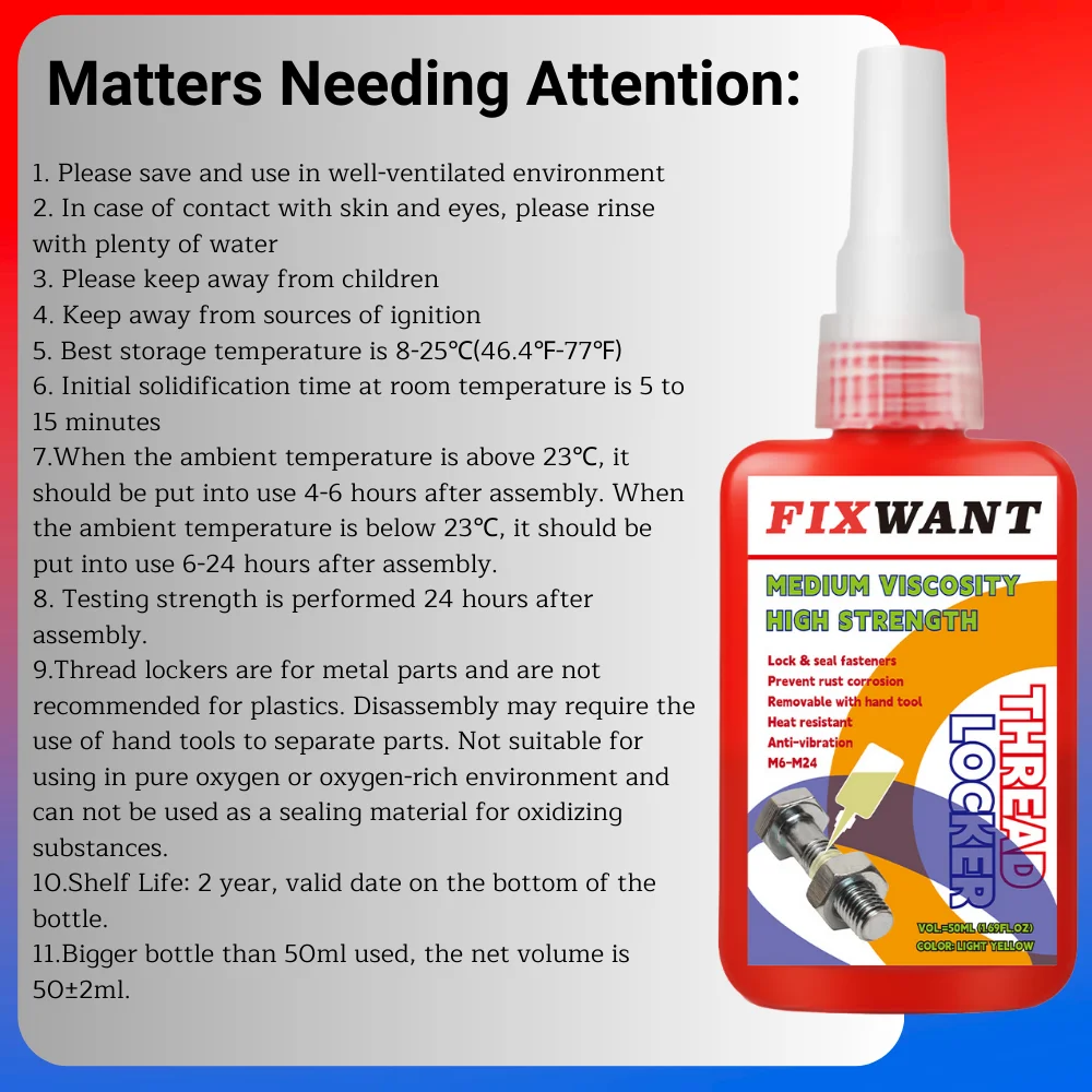 High-Strength Metal Thread Locker 50ml 4 High-Strength Metal Thread Locker 50ml - Image 4