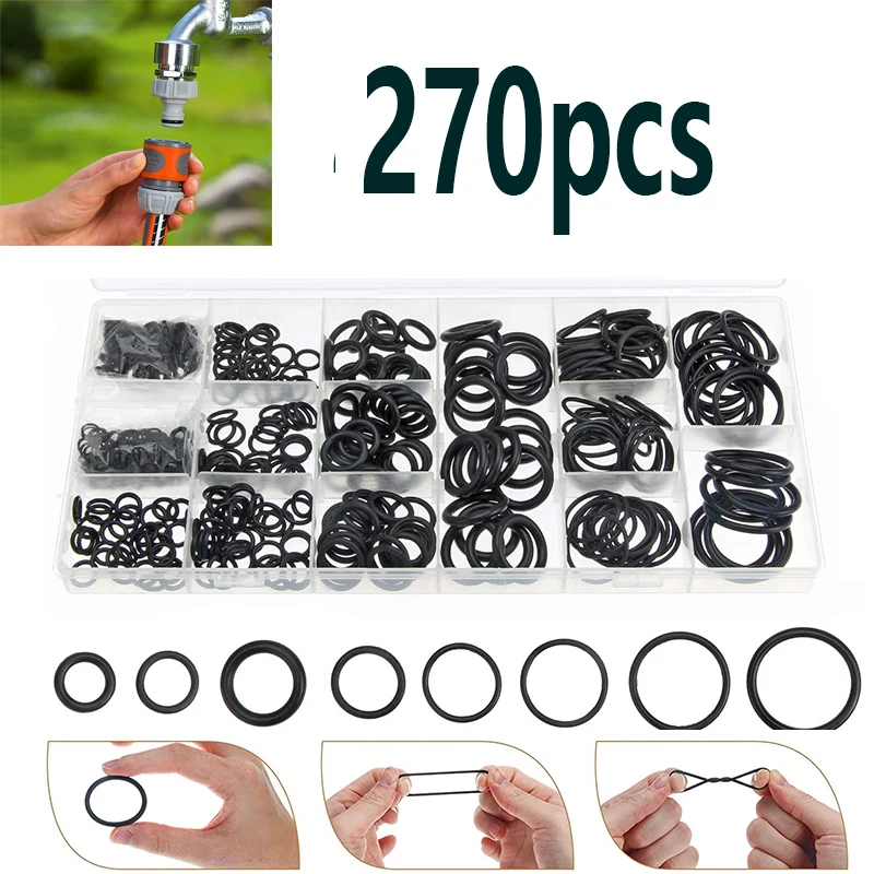 Black Nitrile Rubber Seal Ring Set (270 Pieces) 4 Black Nitrile Rubber Seal Ring Set (270 Pieces) - Image 4