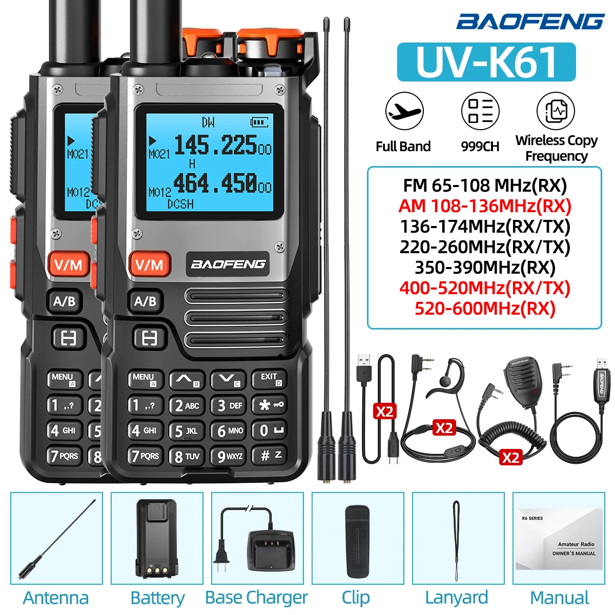 Baofeng UV-K61 7-Band Walkie Talkie 5-10KM Range 8 Baofeng UV-K61 7-Band Walkie Talkie 5-10KM Range - Image 8