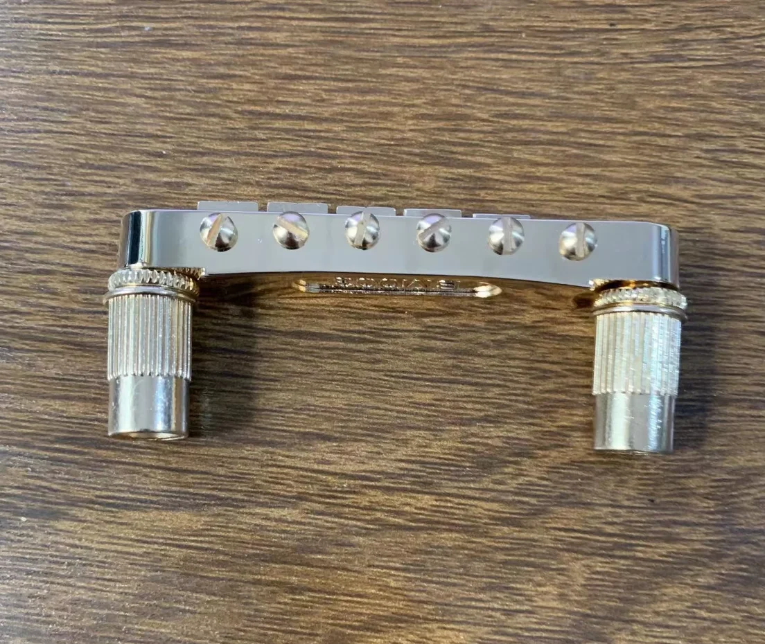 Gold Finish Six-String Guitar Bridge 5 Gold Finish Six-String Guitar Bridge - Image 5