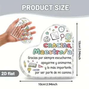 Heart-Shaped Teacher Appreciation Acrylic Plaque 11 S36f1356b95be48a8a303fbc3924848fbt