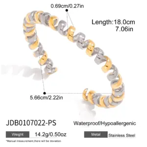 Stainless Steel Gold Spiral Bangle for Women 15 S36f881cb835045f39b9e0ff9ce27bd3du
