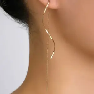 Elegant Gold and Silver Long Tassel Threader Earrings