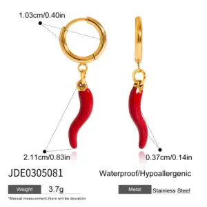 Vibrant Red Chili Pepper Stainless Steel Earrings 13 S371bd7ce88764cde88e3d69b21badcb17