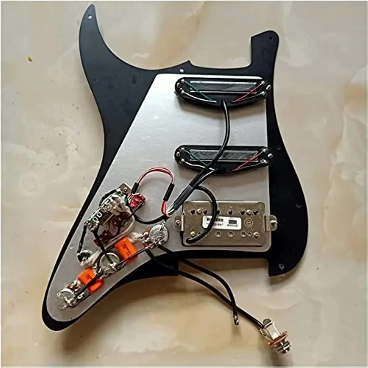 Black SSH Strat Pickguard with Mini Humbucker 4 Black SSH Strat Pickguard with Mini Humbucker - Image 4
