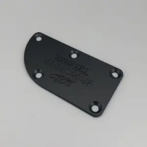 Metal Guitar Neck Plate in Chrome, Black & Gold 7 S3743240583044a5f9eecc6581a55a2b93