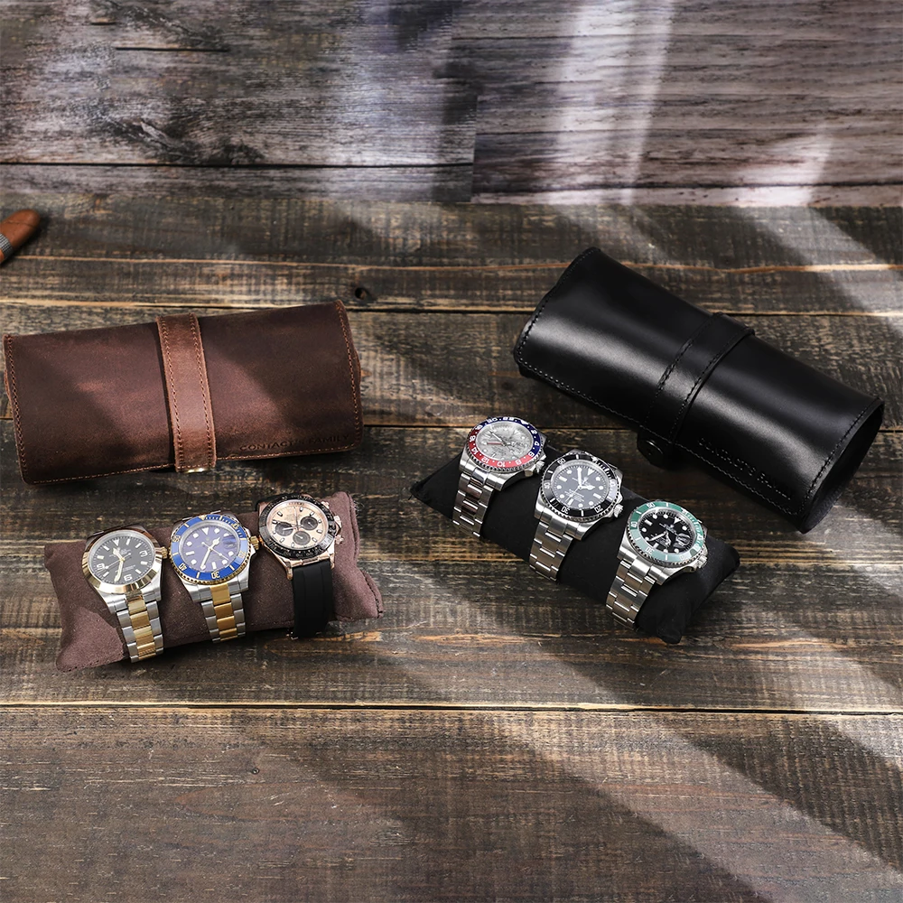 Luxury Leather Watch Roll for Trips 2 Luxury Leather Watch Roll for Trips - Image 2