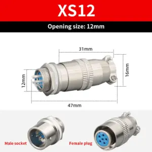 Aviation Connector Set with Silver-Plated Pins 15 S376288066a4c4440b3f75ddeccd717cew