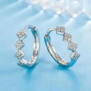 Sterling Silver Rhombic Hoop Earrings for Women 8 S377bfc2279a74bc8b1a16d55c0be4bf6Z