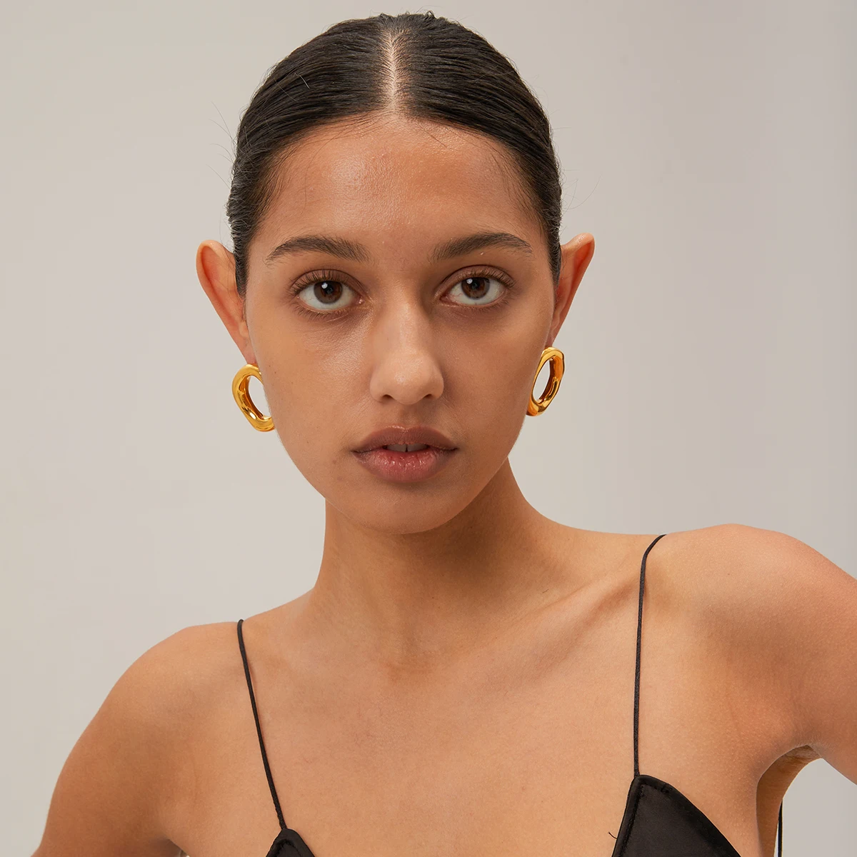 Stainless Steel Oval Hollow Earrings 4 Stainless Steel Oval Hollow Earrings - Image 4