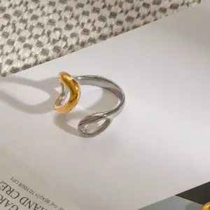 Stainless Steel Gold and Silver Women's Ring 9 S378df127122341f5a9069b0394168225P