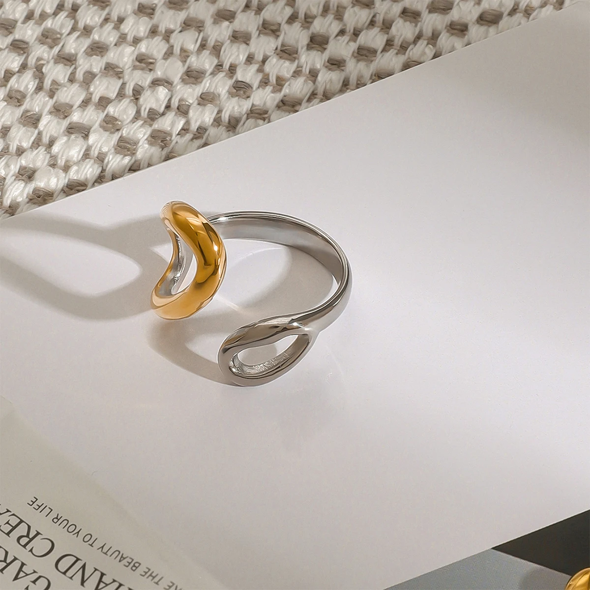 Stainless Steel Gold and Silver Women's Ring 3 Stainless Steel Gold and Silver Women's Ring - Image 3