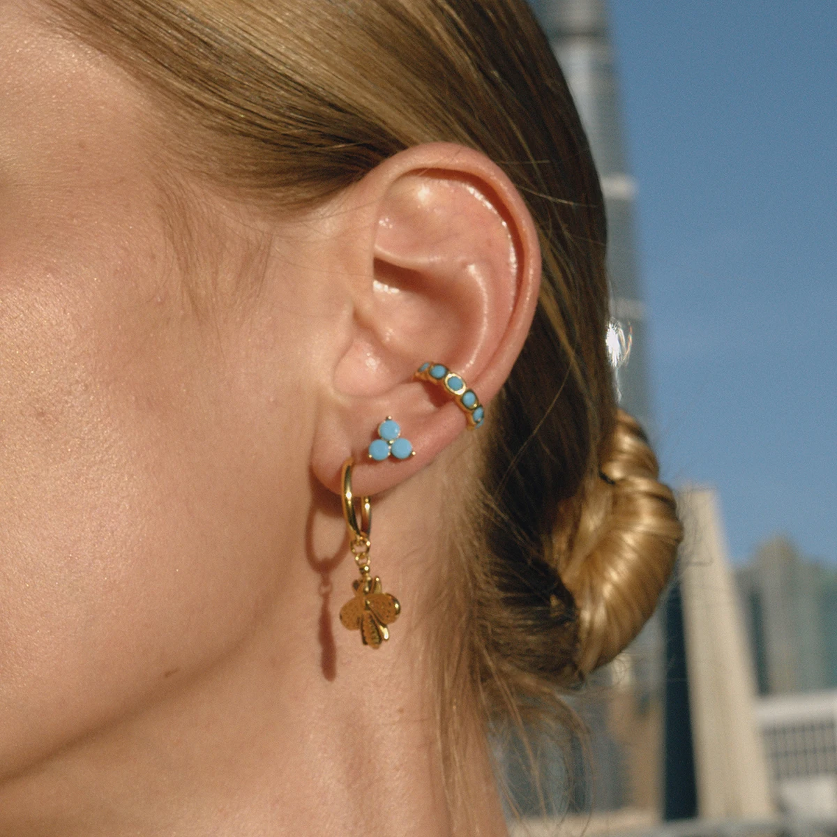 Gold Stainless Steel Bee Earrings for Women 6 Gold Stainless Steel Bee Earrings for Women - Image 6