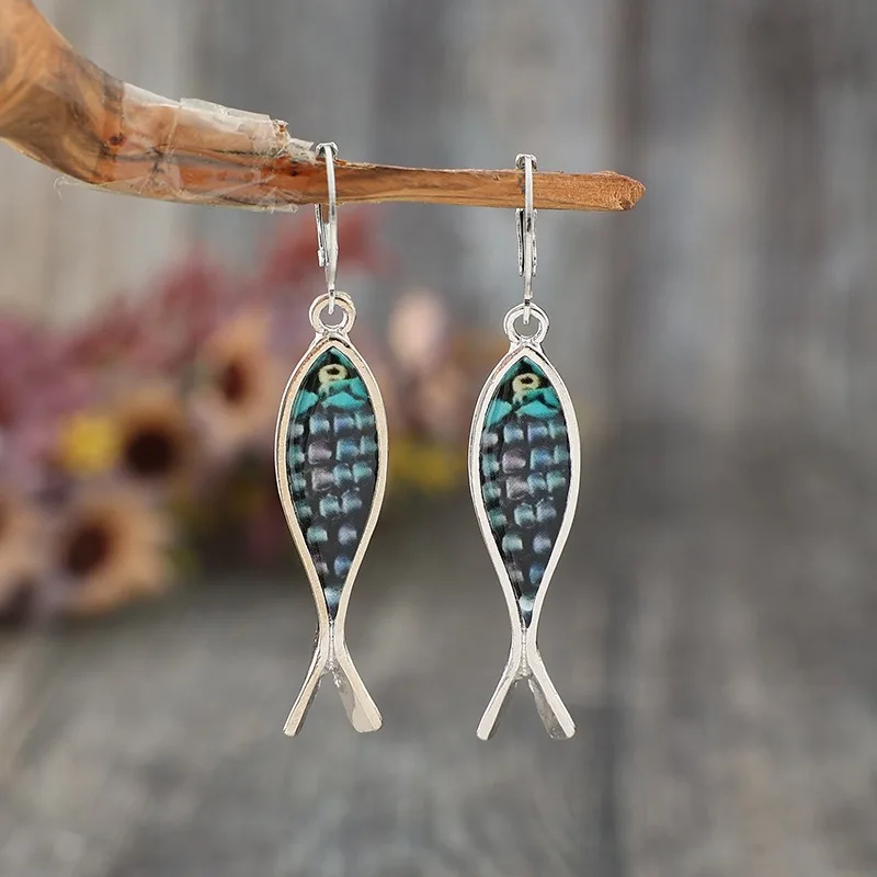 Vintage Fish-Shaped Silver Earrings for Women 4 Vintage Fish-Shaped Silver Earrings for Women - Image 4