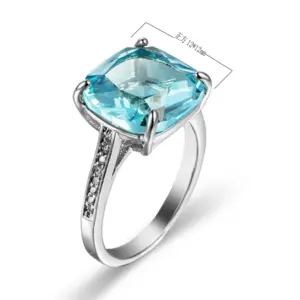 Blue Zircon Female Wedding Ring in Sterling Silver 11 S383cd13201344005b66db1bc668cb5f9o