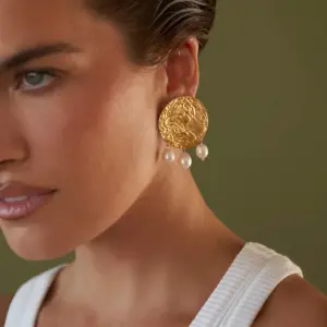 Vintage Stainless Steel Pearl Drop Earrings 8 S38418e794cf743e4a3ae725186921d0bg