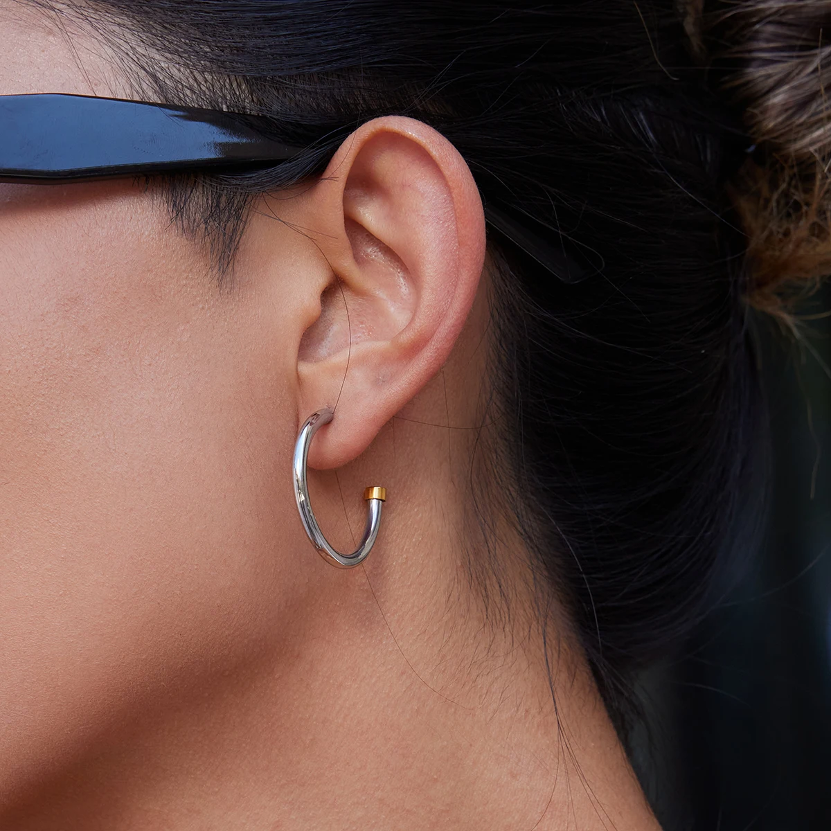 Stainless Steel Letter C Earrings 45mm 3 Stainless Steel Letter C Earrings 45mm - Image 3