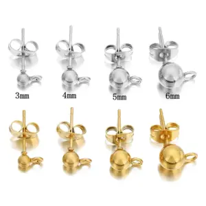Gold Stainless Steel Earring Findings Set 10 S384640c8c3dc4a2894bb123c9ef37f30o