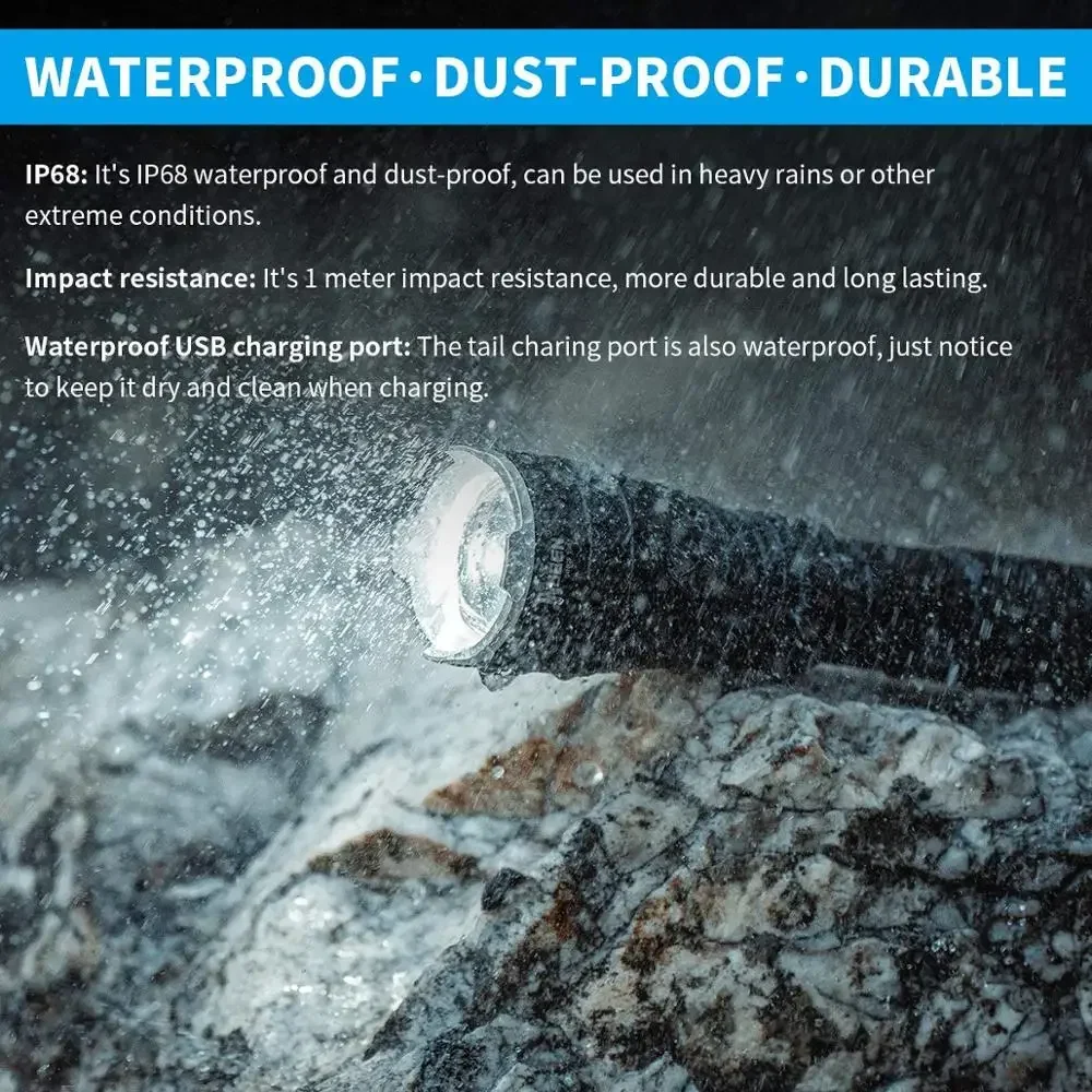 1200 Lumens Rechargeable Tactical Flashlight 3 1200 Lumens Rechargeable Tactical Flashlight - Image 3