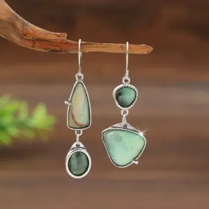 Vintage Organic Green Stone Earrings for Women 5 S388dd9e0169a4a5488f869bef72ed5c8O