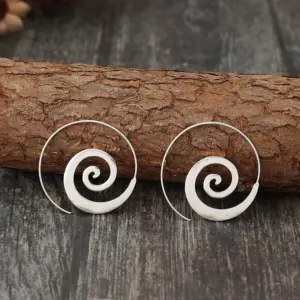 Vintage Silver Spiral Dangle Earrings 5 S38e7366e77f440dba0c705222222da48O