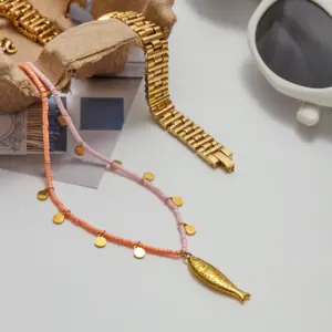 Stainless Steel Fish Necklace for Women 10 S38f67fc8854c442bb7ac86ffc9f2ac58c