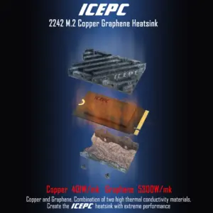 Copper-Graphene M.2 NVMe SSD Heatsink 2242