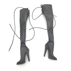 1/6 Scale Black Leather-Style High-Heeled Boots 7 S391e801b403d4801ae4e115caf753dbd4