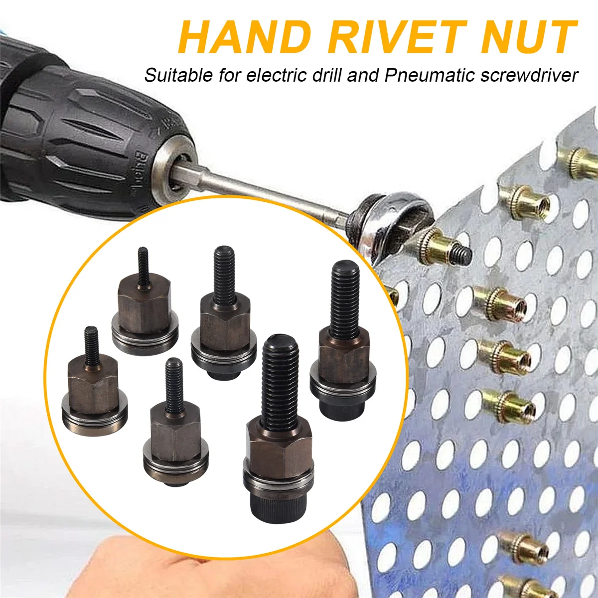 Six-Piece Metal Rivet Nut Set for DIY Projects 5 Six-Piece Metal Rivet Nut Set for DIY Projects - Image 5