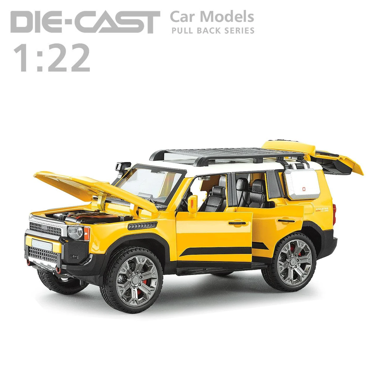 Vibrant Yellow 1:22 Diecast SUV Model 1 Vibrant Yellow 1:22 Diecast SUV Model