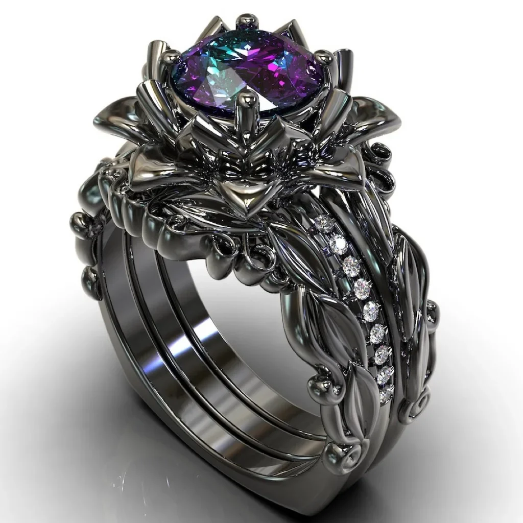 Elegant Floral Hollow Rings Set for Women 6 Elegant Floral Hollow Rings Set for Women - Image 6