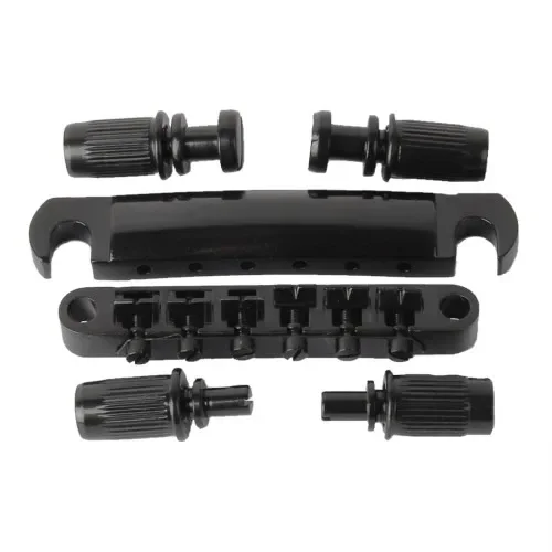 LP Guitar Tune-O-matic Bridge Set in Chrome, Gold, Black 9 LP Guitar Tune-O-matic Bridge Set in Chrome, Gold, Black - Image 9