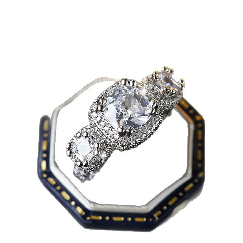 Gold-Filled Silver Engagement Ring with Zircon 3 Gold-Filled Silver Engagement Ring with Zircon - Image 3