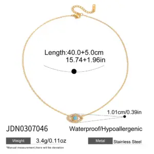 Elegant Stainless Steel Lucky Evil Eye Necklace 13 S39aa7652ca314bbb9a52cc8d2230df5cr