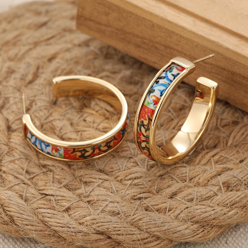 Vibrant Floral Hoop Earrings for Women 6 Vibrant Floral Hoop Earrings for Women - Image 6